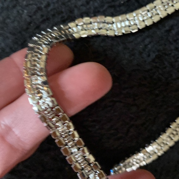 NWT Double Crystal Faux Diamond Adjustable Necklace & Earrings Bling Set - Picture 7 of 14